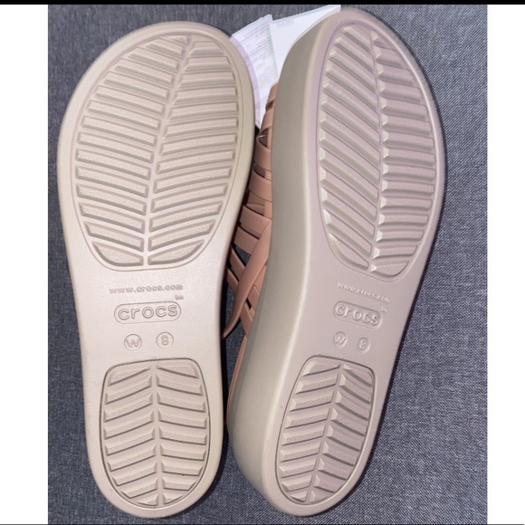 NWT Crocs Brooklyn Strappy Low Wedge Platform Sandals - Blush Pink - Size 8 - Picture 3 of 4
